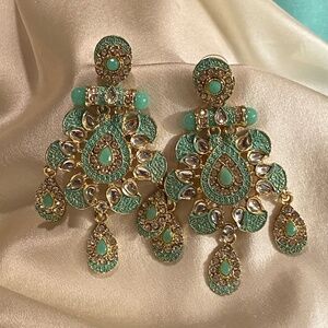 Beautiful Indian Wedding Chandelier Earrings